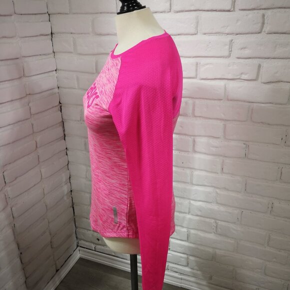 Asics Ladies Size Small Hot Pink Long Sleeves Round Neck & Hem Active Top - Picture 4 of 11